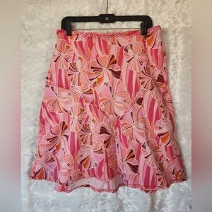 Pink retro floral skirt plus size 20W